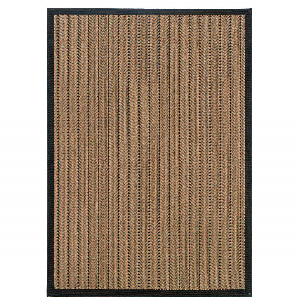 2' X 3' Beige Geometric Stain Resistant Indoor Outdoor Area Rug