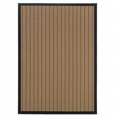 2' X 3' Beige Geometric Stain Resistant Indoor Outdoor Area Rug