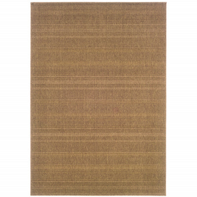 8' X 11' Tan Stain Resistant Indoor Outdoor Area Rug