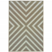 2' X 4' Grey Geometric Stain Resistant Indoor Outdoor Area Rug