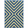 9' X 13' Navy Geometric Stain Resistant Indoor Outdoor Area Rug