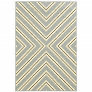 2' X 4' Grey Geometric Stain Resistant Indoor Outdoor Area Rug