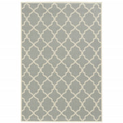 2' X 4' Grey Geometric Stain Resistant Indoor Outdoor Area Rug