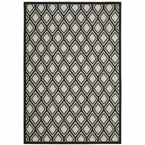 10' X 13' Beige Geometric Stain Resistant Indoor Outdoor Area Rug