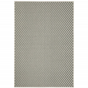 10' X 13' Beige Geometric Stain Resistant Indoor Outdoor Area Rug