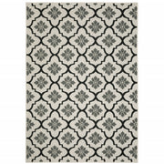 10' X 13' Beige Geometric Stain Resistant Indoor Outdoor Area Rug