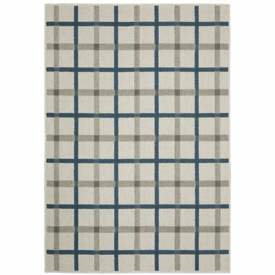 10' X 13' Beige Geometric Stain Resistant Indoor Outdoor Area Rug