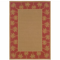 8' X 11' Beige Stain Resistant Indoor Outdoor Area Rug