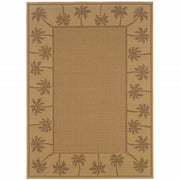 9' X 13' Beige Stain Resistant Indoor Outdoor Area Rug