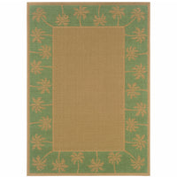 9' X 13' Beige Stain Resistant Indoor Outdoor Area Rug