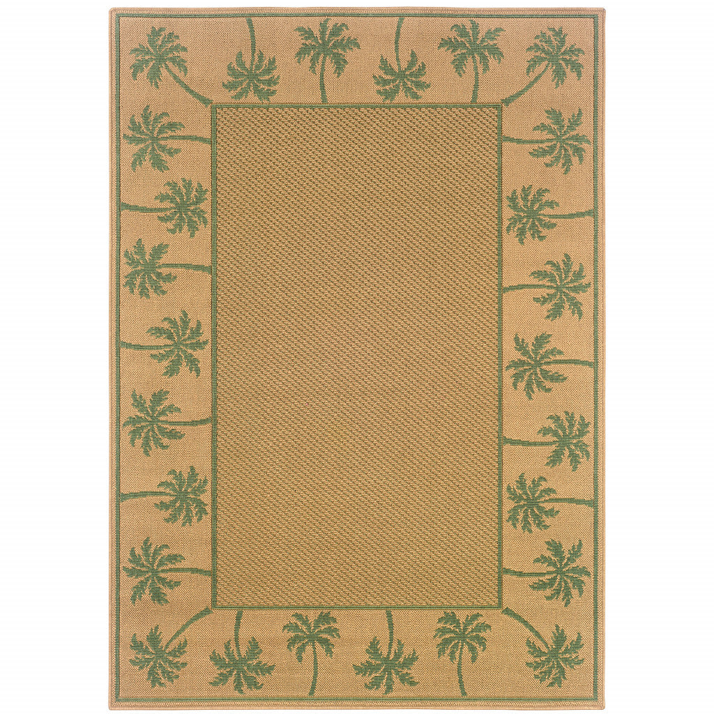 8' X 11' Beige Stain Resistant Indoor Outdoor Area Rug