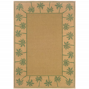 8' X 11' Beige Stain Resistant Indoor Outdoor Area Rug