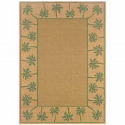 9' X 13' Beige Stain Resistant Indoor Outdoor Area Rug