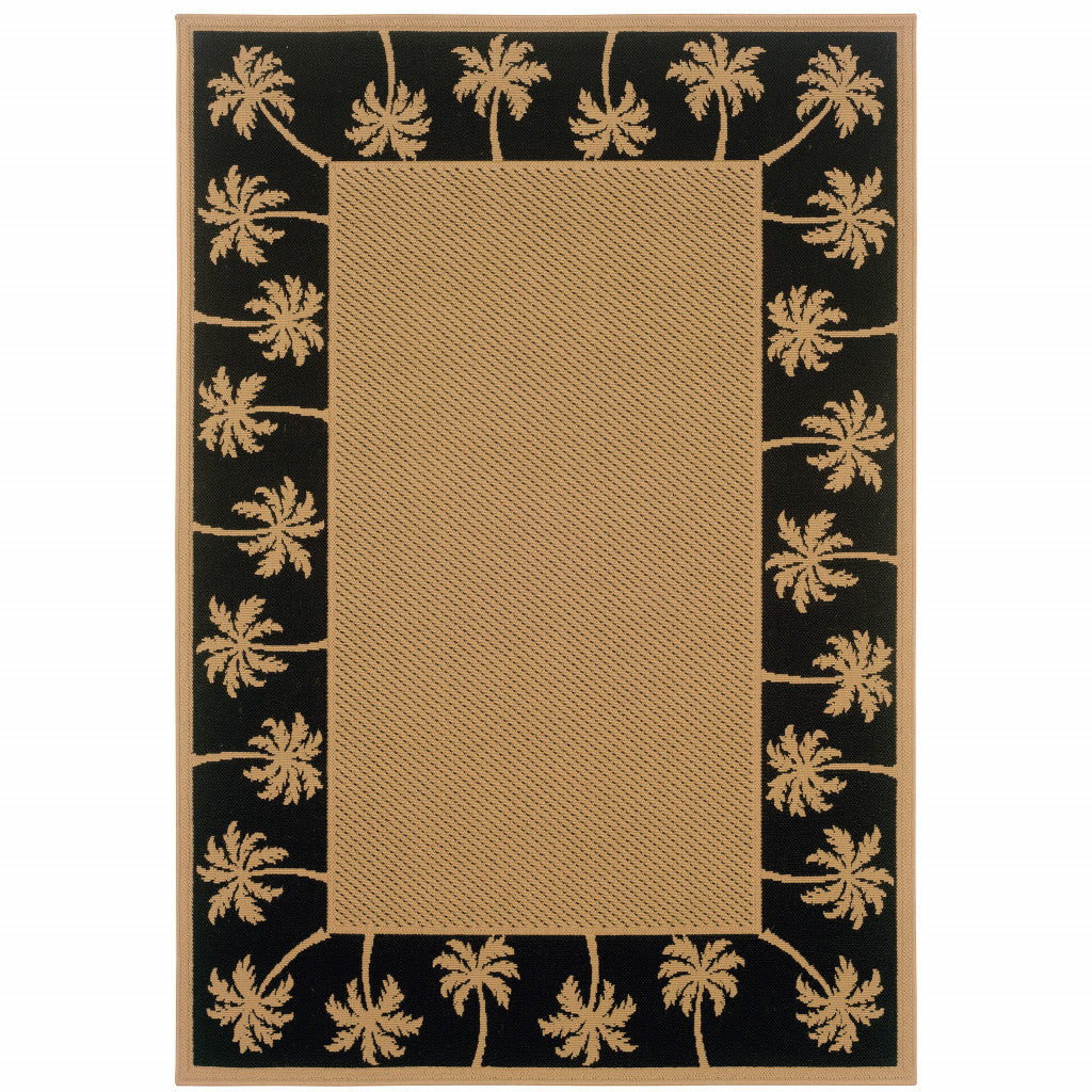 8' X 11' Beige Stain Resistant Indoor Outdoor Area Rug