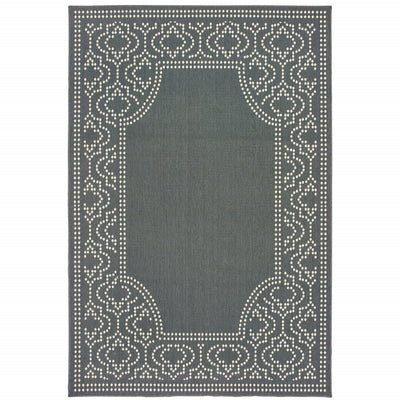 2' X 4' Grey Stain Resistant Indoor Outdoor Area Rug