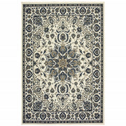 2' X 4' Ivory Oriental Stain Resistant Indoor Outdoor Area Rug