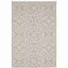 8' X 10' Grey Floral Stain Resistant Indoor Outdoor Area Rug