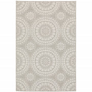 10' X 13' Grey Geometric Stain Resistant Indoor Outdoor Area Rug