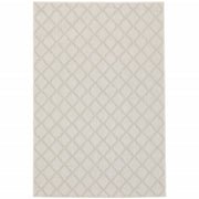 10' X 13' Ivory Geometric Stain Resistant Indoor Outdoor Area Rug