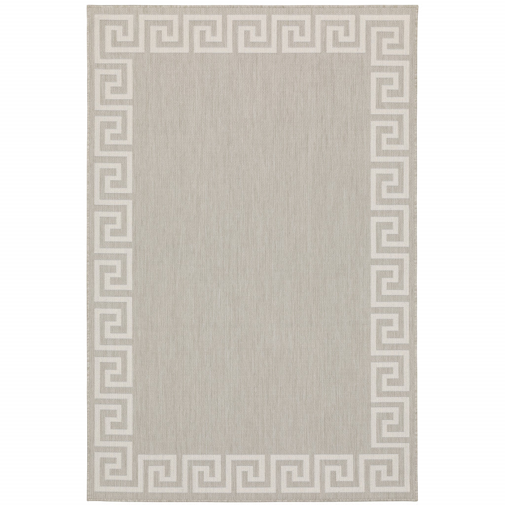 8' X 10' Grey Stain Resistant Indoor Outdoor Area Rug