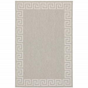 8' X 10' Grey Stain Resistant Indoor Outdoor Area Rug