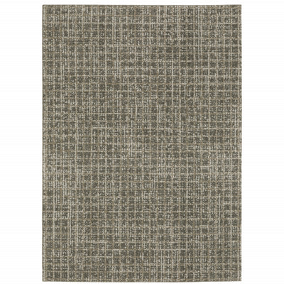 5' X 8' Grey Tan And Beige Geometric Power Loom Stain Resistant Area Rug