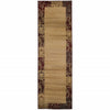 2' X 8' Beige Abstract Power Loom Stain Resistant Runner Rug