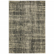 10' X 13' Charcoal Grey Beige And Tan Abstract Power Loom Stain Resistant Area Rug