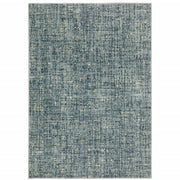 10' X 13' Dark Blue Light Blue Grey Ivory And Beige Abstract Power Loom Stain Resistant Area Rug