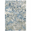 5' X 8' Grey Blue Ivory Navy Beige And Brown Abstract Power Loom Stain Resistant Area Rug