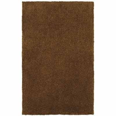 10' X 13' Brown Shag Tufted Handmade Stain Resistant Area Rug