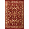 6' X 9' Red And Gold Oriental Power Loom Stain Resistant Area Rug