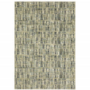 4' X 6' Green Blue Ivory Beige And Light Blue Abstract Power Loom Stain Resistant Area Rug