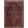 9' X 12' Red And Gold Oriental Power Loom Stain Resistant Area Rug