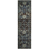 2' X 8' Navy And Blue Oriental Power Loom Stain Resistant Runner Rug