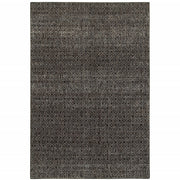 10' X 13' Charcoal Grey And Brown Geometric Power Loom Stain Resistant Area Rug