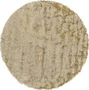 10' Tan And Taupe Round Shag Tufted Handmade Area Rug