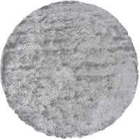 10' Gray And Silver Round Shag Tufted Handmade Area Rug