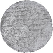 10' Gray And Silver Round Shag Tufted Handmade Area Rug