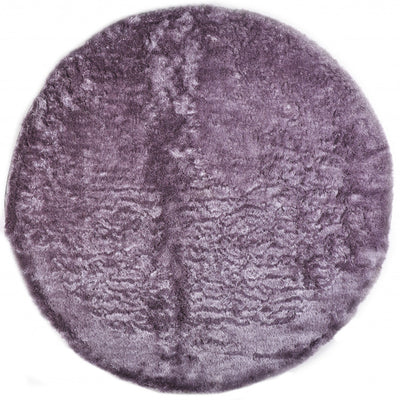 10' Purple Round Shag Tufted Handmade Area Rug