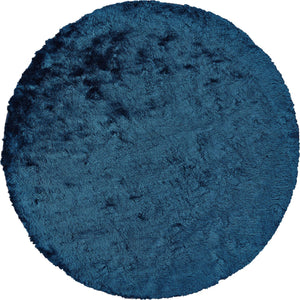 10' Blue And Green Round Shag Tufted Handmade Area Rug