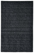 4' X 6' Black Wool Hand Woven Stain Resistant Area Rug