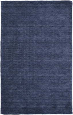 4' X 6' Blue Wool Hand Woven Stain Resistant Area Rug