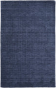 8' X 11' Blue Wool Hand Woven Stain Resistant Area Rug