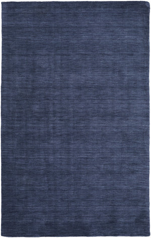 8' X 11' Blue Wool Hand Woven Stain Resistant Area Rug