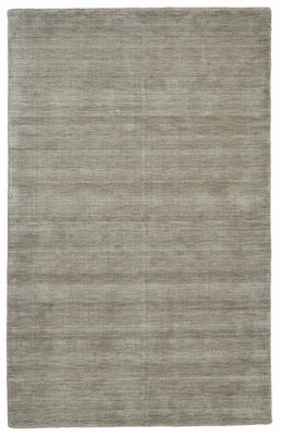 10' X 13' Gray And Ivory Wool Hand Woven Stain Resistant Area Rug