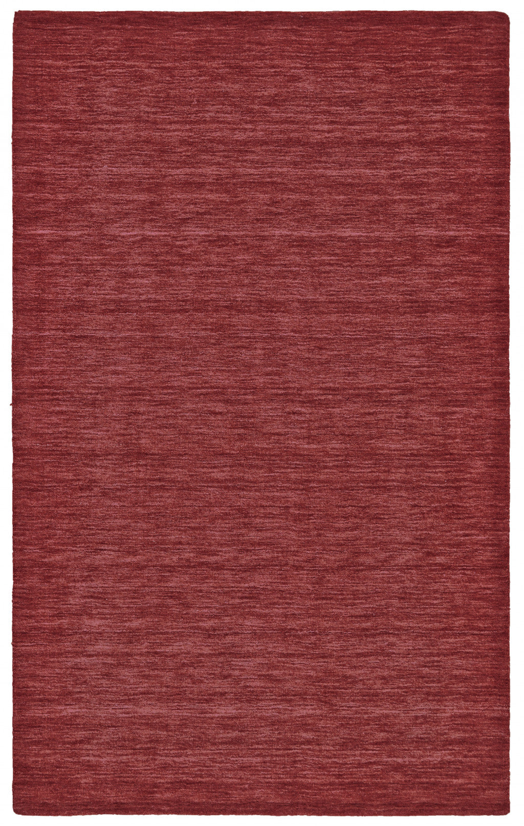 5' X 8' Red Wool Hand Woven Stain Resistant Area Rug