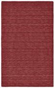 5' X 8' Red Wool Hand Woven Stain Resistant Area Rug