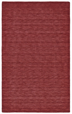 5' X 8' Red Wool Hand Woven Stain Resistant Area Rug