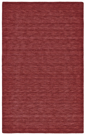 8' X 11' Red Wool Hand Woven Stain Resistant Area Rug